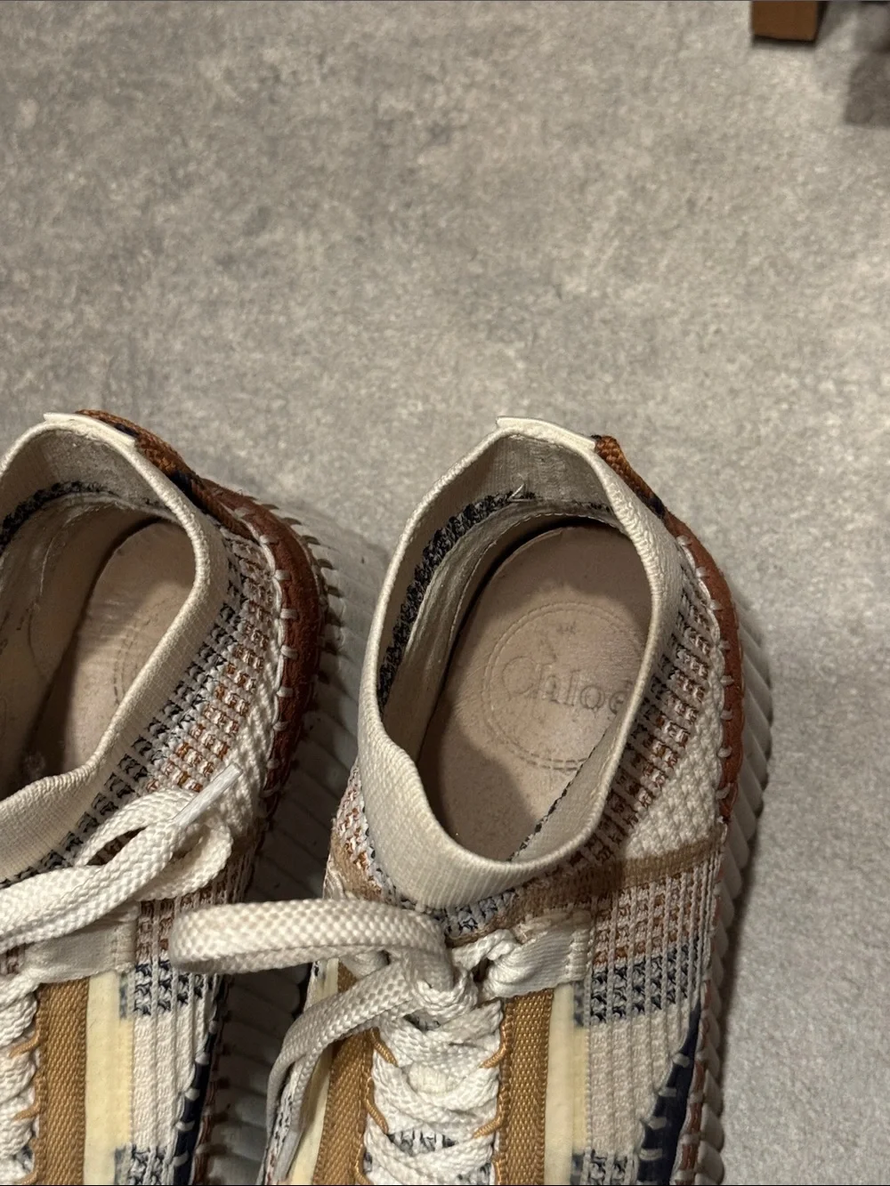 Chloe Nama 80mm Knit Platform Sneaker size 36